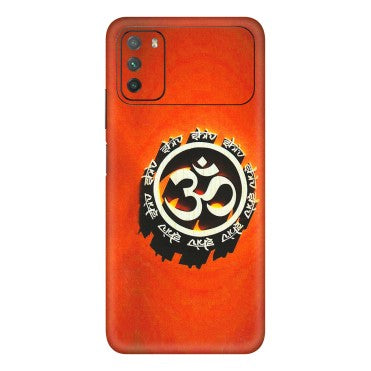 POCO Phone Skins (All Models) - Aum Shiv Orange - 3D Embossed Finish (L-32) Poco M3