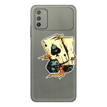 POCO Phone Skins (All Models) - Grey Cards Of Ace - 3D Embossed Finish (L-77) Poco M3