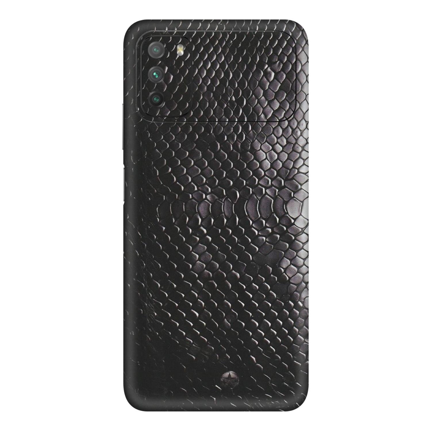 POCO Phone Skins (All Models) - Black Snack Leather - Matte Finish (M-147) Poco M3