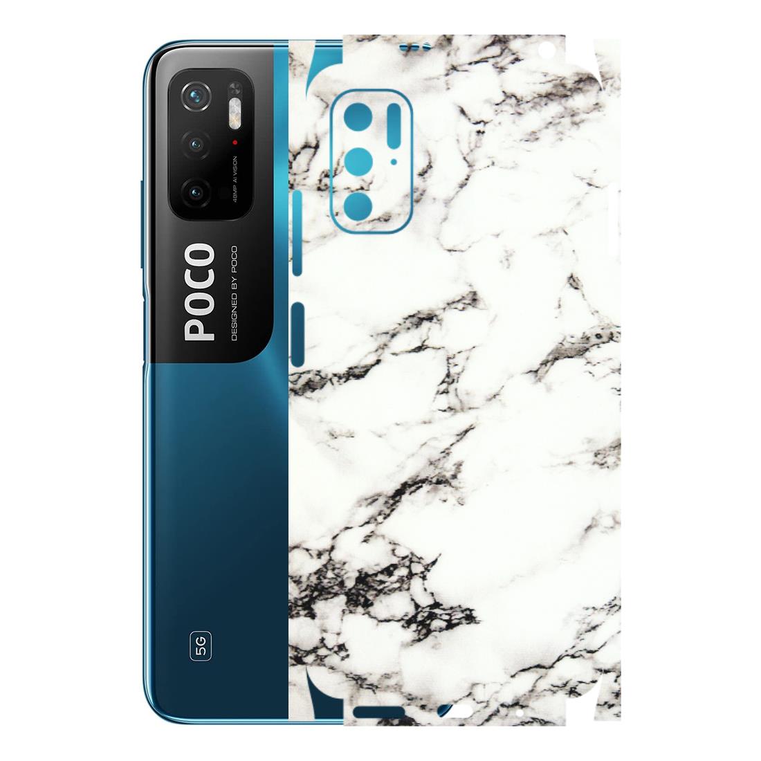 POCO Phone Skins (All Models) - Black and White Marble Texture - 3D Embossed Finish (L-124) Poco M3 PRO (5G)
