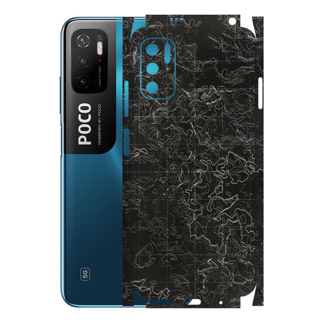 POCO Phone Skins (All Models) - Black map Texture - 3D Embossed Finish (L-201) Poco M3 PRO (5G)
