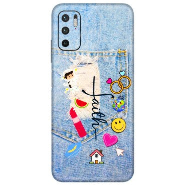 POCO Phone Skins (All Models) - Denim Jeans Pocket - 3D Embossed Finish (L-134) Poco M3 PRO (5G)