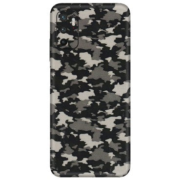 POCO Phone Skins (All Models) - Black/Grey Camoflaunge - 3D Embossed Finish (L-142) Poco M3 PRO (5G)
