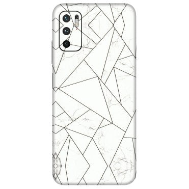 POCO Phone Skins (All Models) - Luxury White Marble Effect - 3D Embossed Finish (L-168) Poco M3 PRO (5G)
