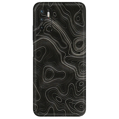 POCO Phone Skins (All Models) - Black Swirl - 3D Embossed Finish (L-196) Poco M3 PRO (5G)