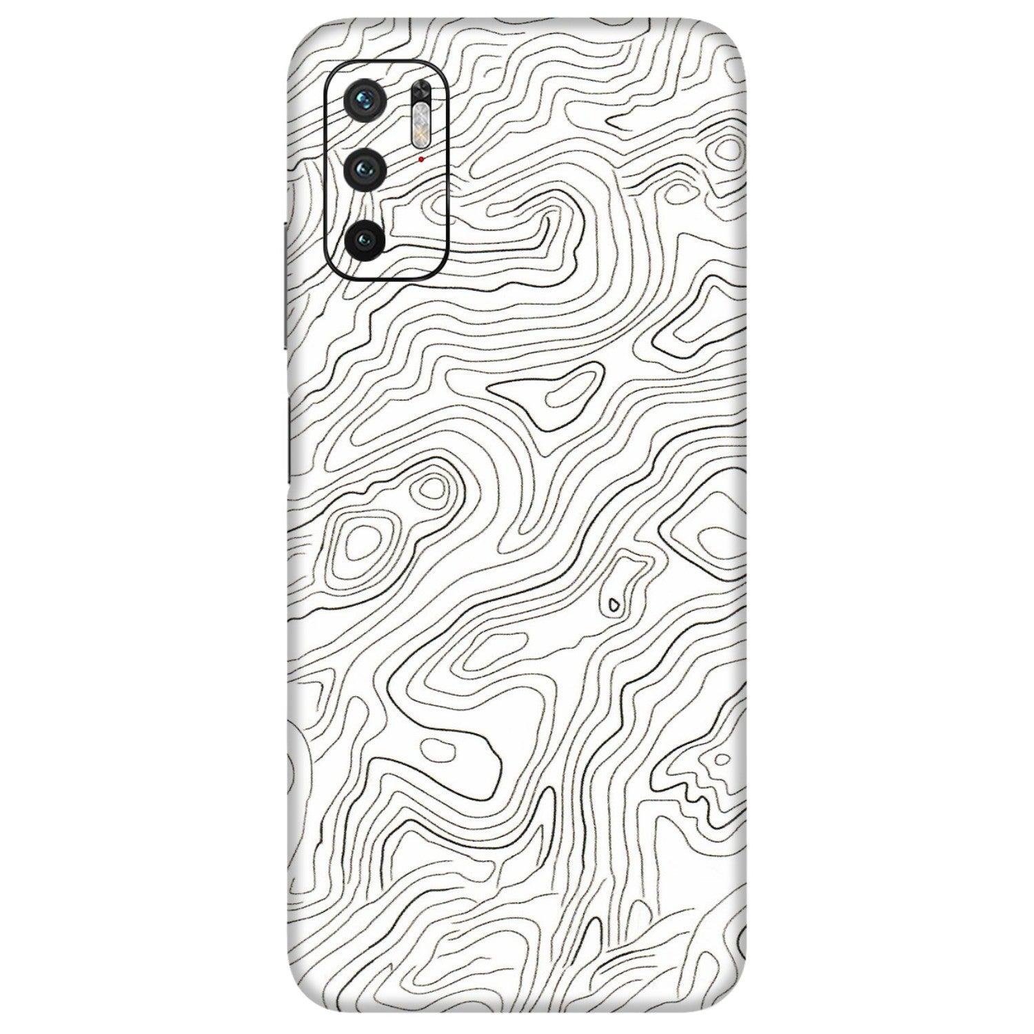 POCO Phone Skins (All Models) - White Black Swirls - 3D Embossed Finish (L-219) Poco M3 PRO (5G)