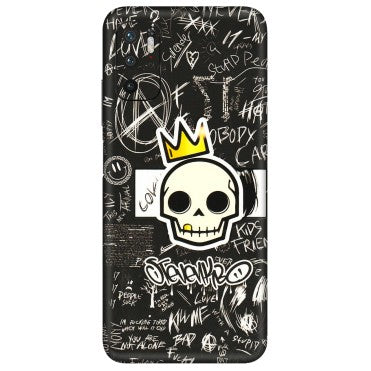 POCO Phone Skins (All Models) - Funny Skull Black Chalk Grafitti - 3D Embossed Finish (L-22) Poco M3 PRO (5G)