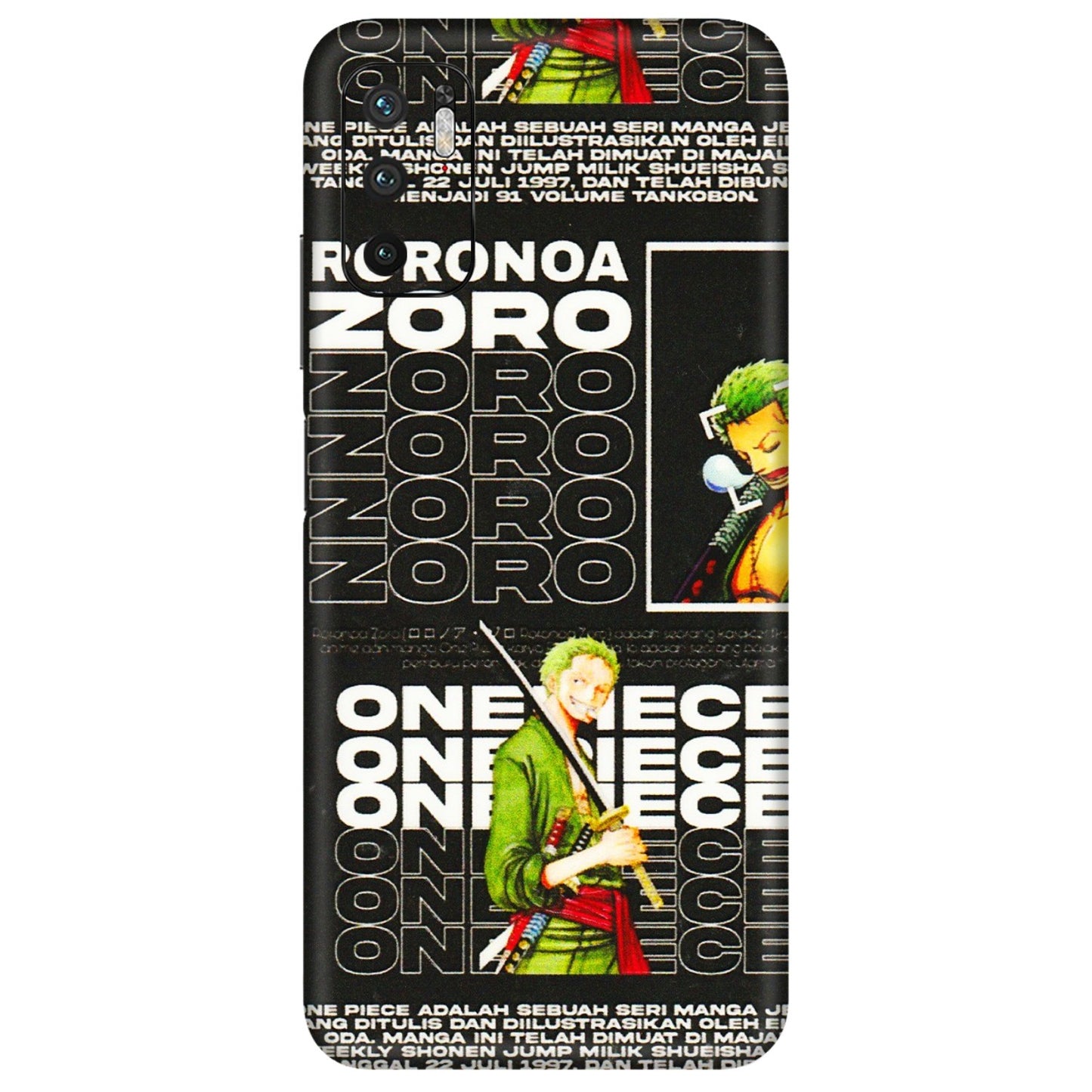 POCO Phone Skins (All Models) - One Piece Zoro - 3D Embossed Finish (L-250) Poco M3 PRO (5G)