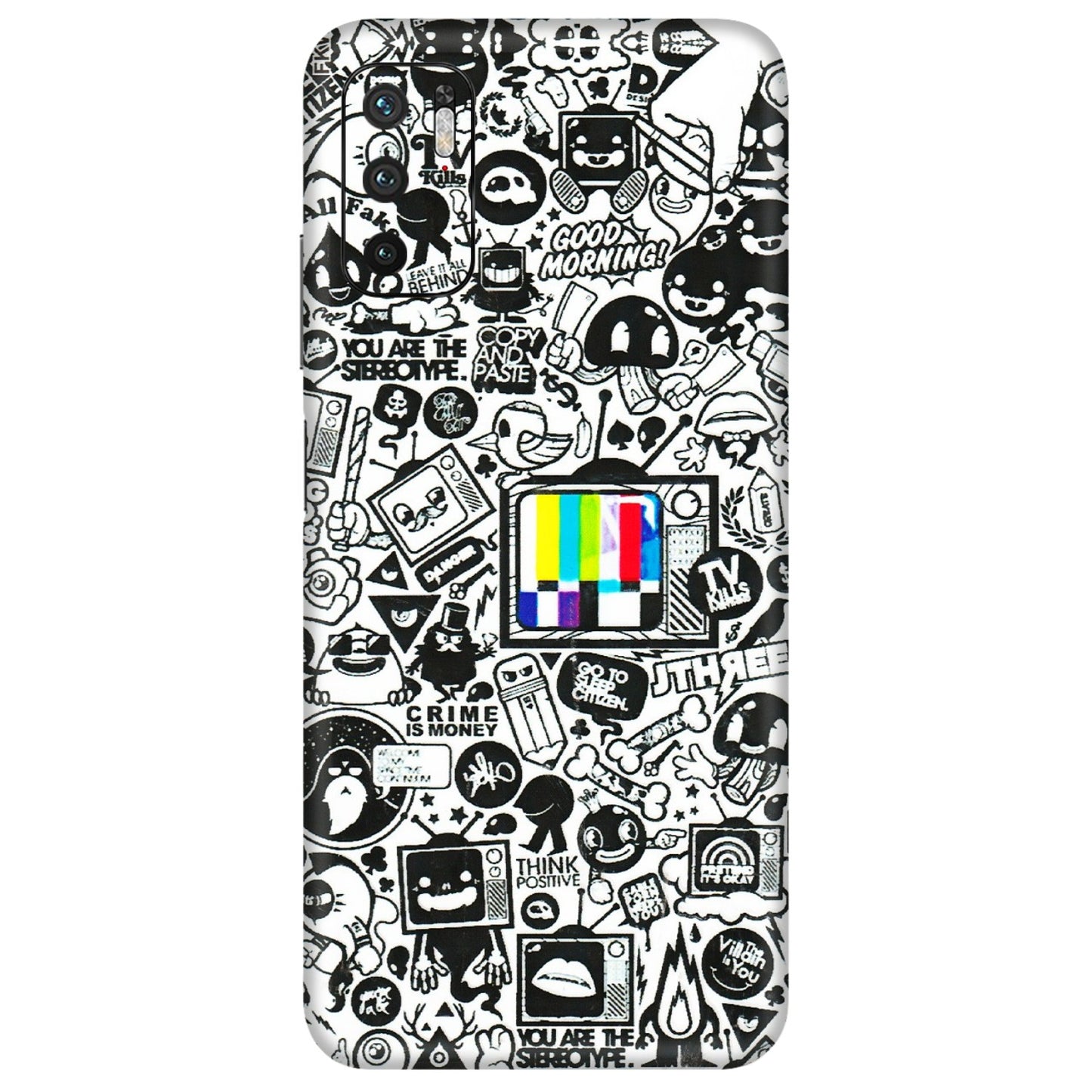 POCO Phone Skins (All Models) - Doodles Positive Art - 3D Embossed Finish (L-263) Poco M3 PRO (5G)
