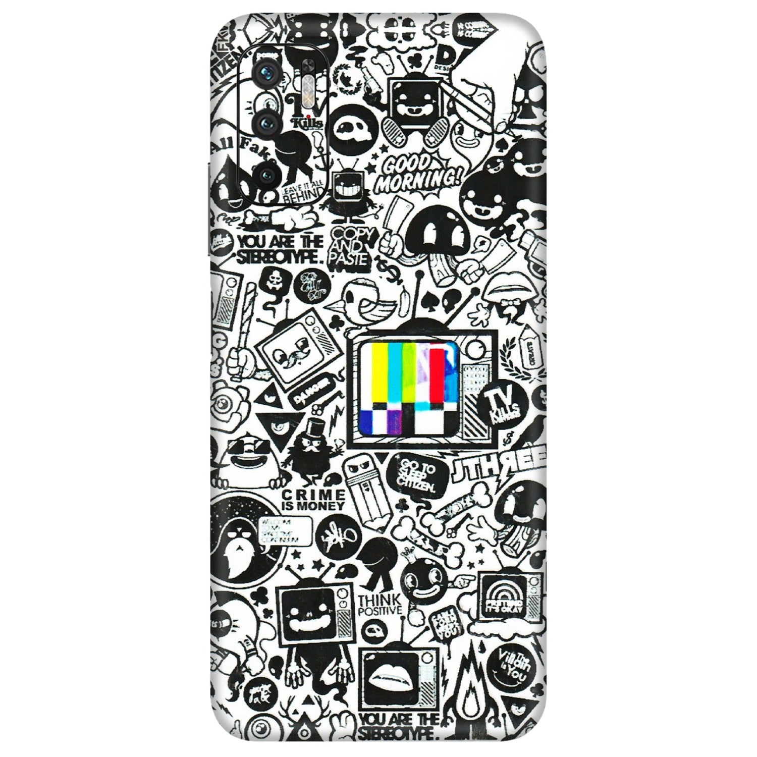 POCO Phone Skins (All Models) - Doodles Positive Art - 3D Embossed Finish (L-263) Poco M3 PRO (5G)