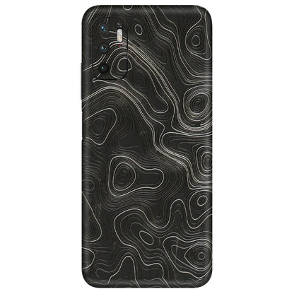 POCO Phone Skins (All Models) - Abstract White Line Map - 3D Embossed Finish (L-269) Poco M3 PRO (5G)