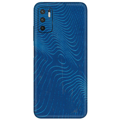 POCO Phone Skins (All Models) - Abstract Blue Line Map - 3D Embossed Finish (L-272) Poco M3 PRO (5G)
