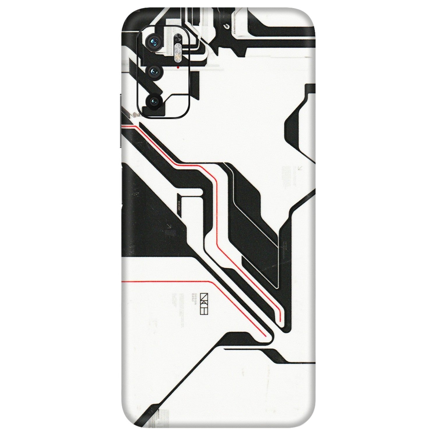POCO Phone Skins (All Models) - White Techy Logo - 3D Embossed Finish (L-312) Poco M3 PRO (5G)