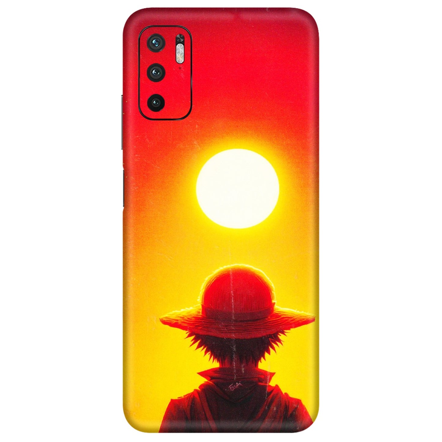 POCO Phone Skins (All Models) - Cool Sunset With Monkey D.Luffy Anime - 3D Embossed Finish (L-329) Poco M3 PRO (5G)
