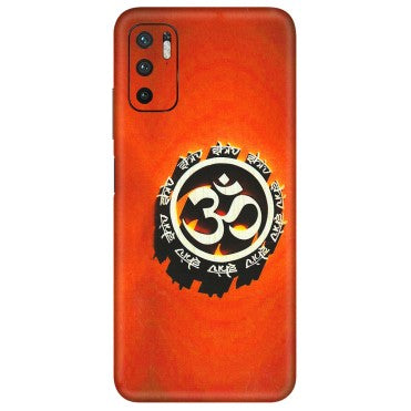 POCO Phone Skins (All Models) - Aum Shiv Orange - 3D Embossed Finish (L-32) Poco M3 PRO (5G)