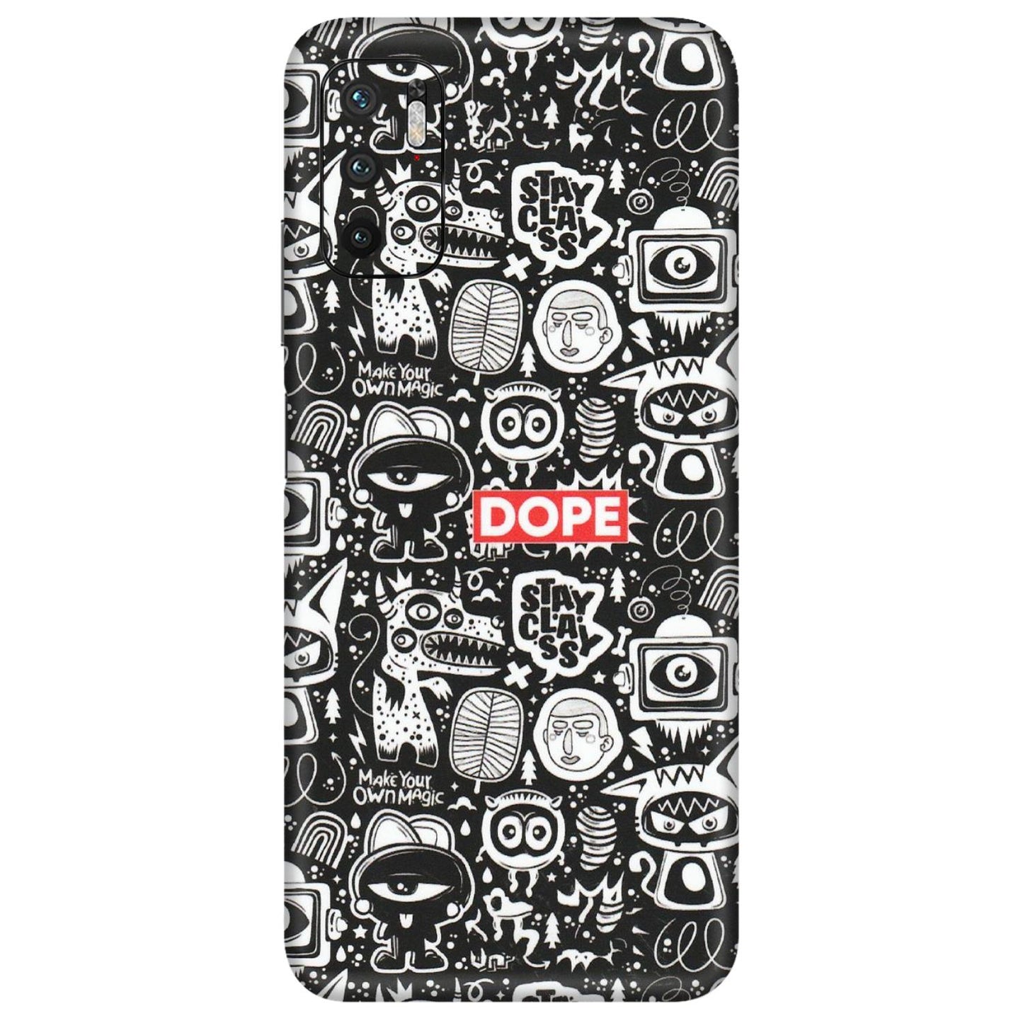 POCO Phone Skins (All Models) - Dope Stay Classy Black Doodles - Matte Finish (M-126) Poco M3 PRO (5G)