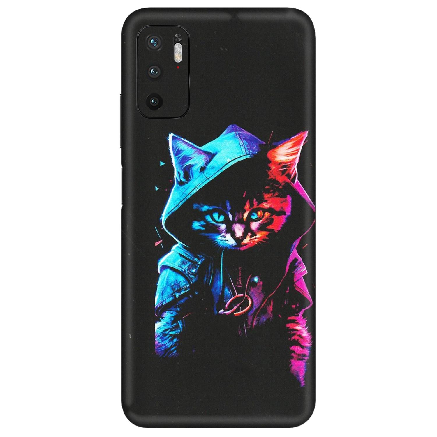 POCO Phone Skins (All Models) - Cyberpunk Cat - Matte Finish (M-45) Poco M3 PRO (5G)