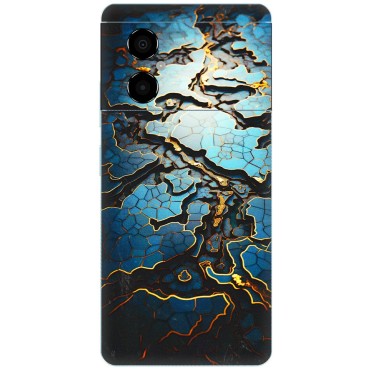 POCO Phone Skins (All Models) - Blue Gold Abstract - 3D Embossed Finish (L-11) Poco M4 (5G)