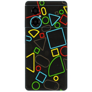 POCO Phone Skins (All Models) - Black Shapes - 3D Embossed Finish (L-131) Poco M4 (5G)
