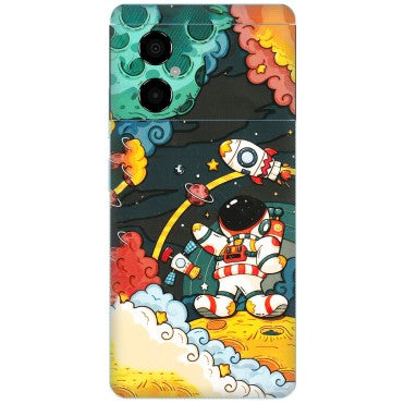 POCO Phone Skins (All Models) - Astronauts & Spaceship - 3D Embossed Finish (L-145) Poco M4 (5G)