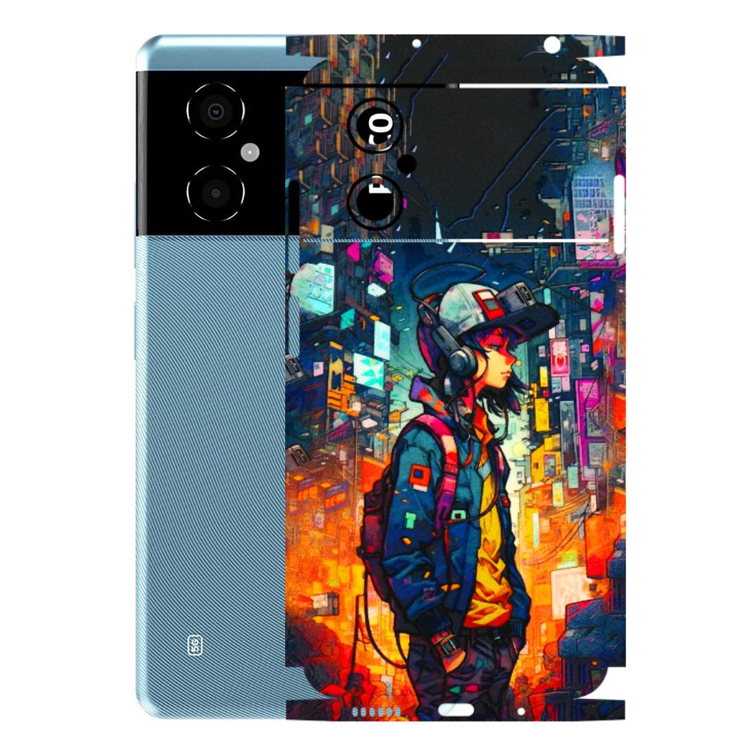 POCO Phone Skins (All Models) - Street Anime Guy - 3D Embossed Finish (L-158) Poco M4 (5G)