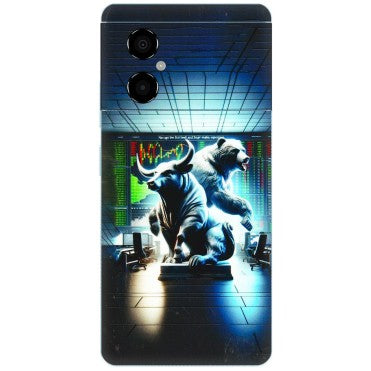 POCO Phone Skins (All Models) - Stock Market Sensex Bear vs Bulls - 3D Embossed Finish (L-15) Poco M4 (5G)