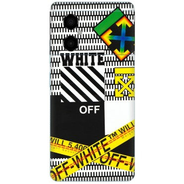 POCO Phone Skins (All Models) - White Off Abstract - 3D Embossed Finish (L-172) Poco M4 (5G)