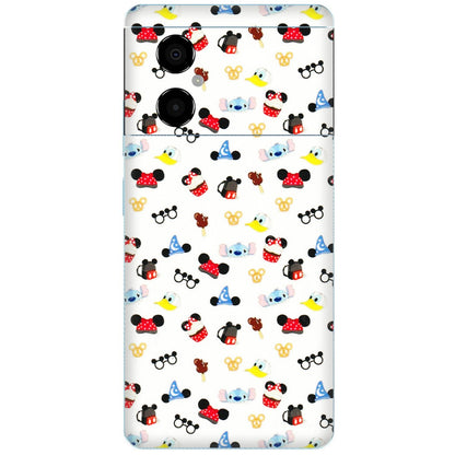 POCO Phone Skins (All Models) - Minnie Mouse & Donald Doodles s - 3D Embossed Finish (L-194) Poco M4 (5G)