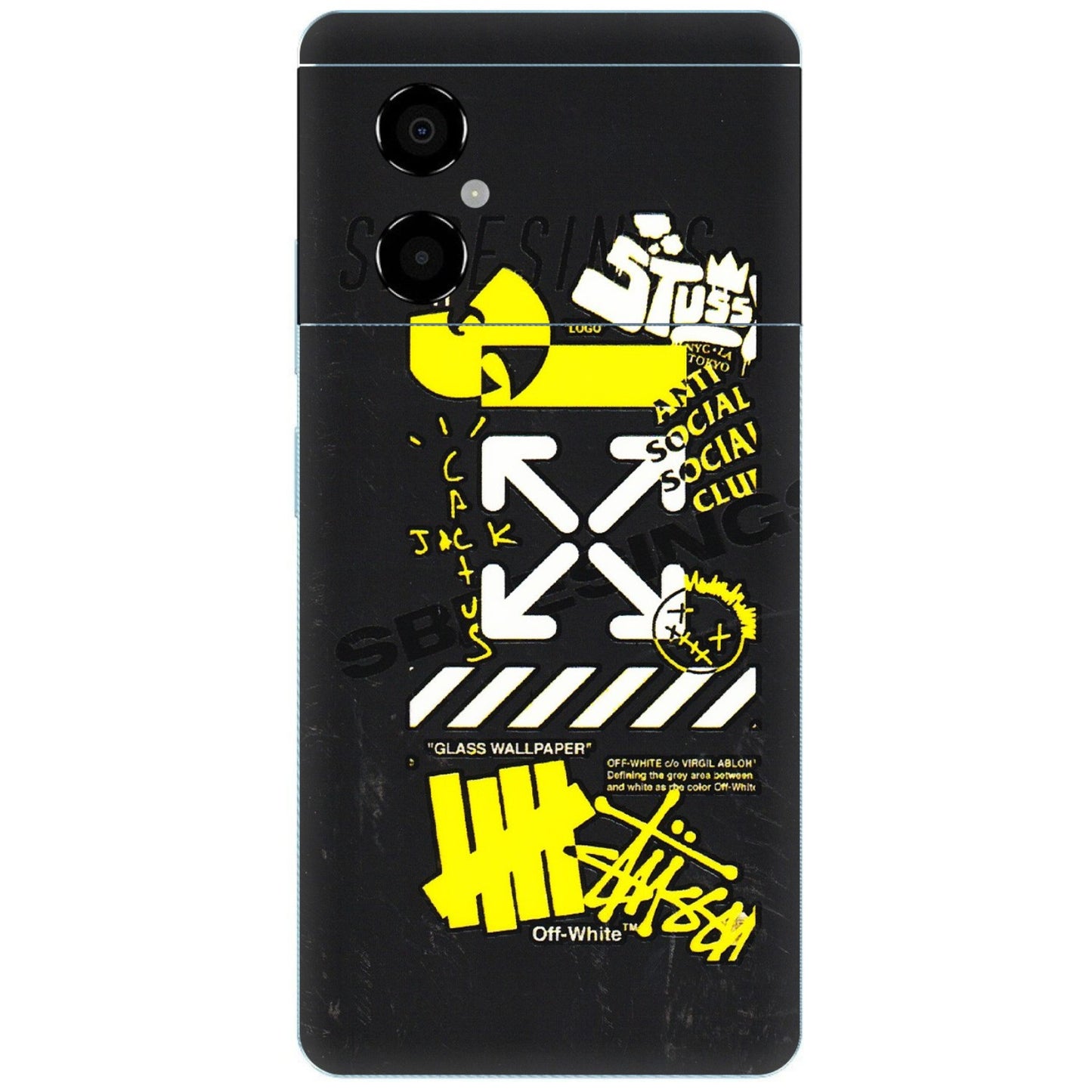 POCO Phone Skins (All Models) - Anti Social Graffiti - 3D Embossed Finish (L-198) Poco M4 (5G)