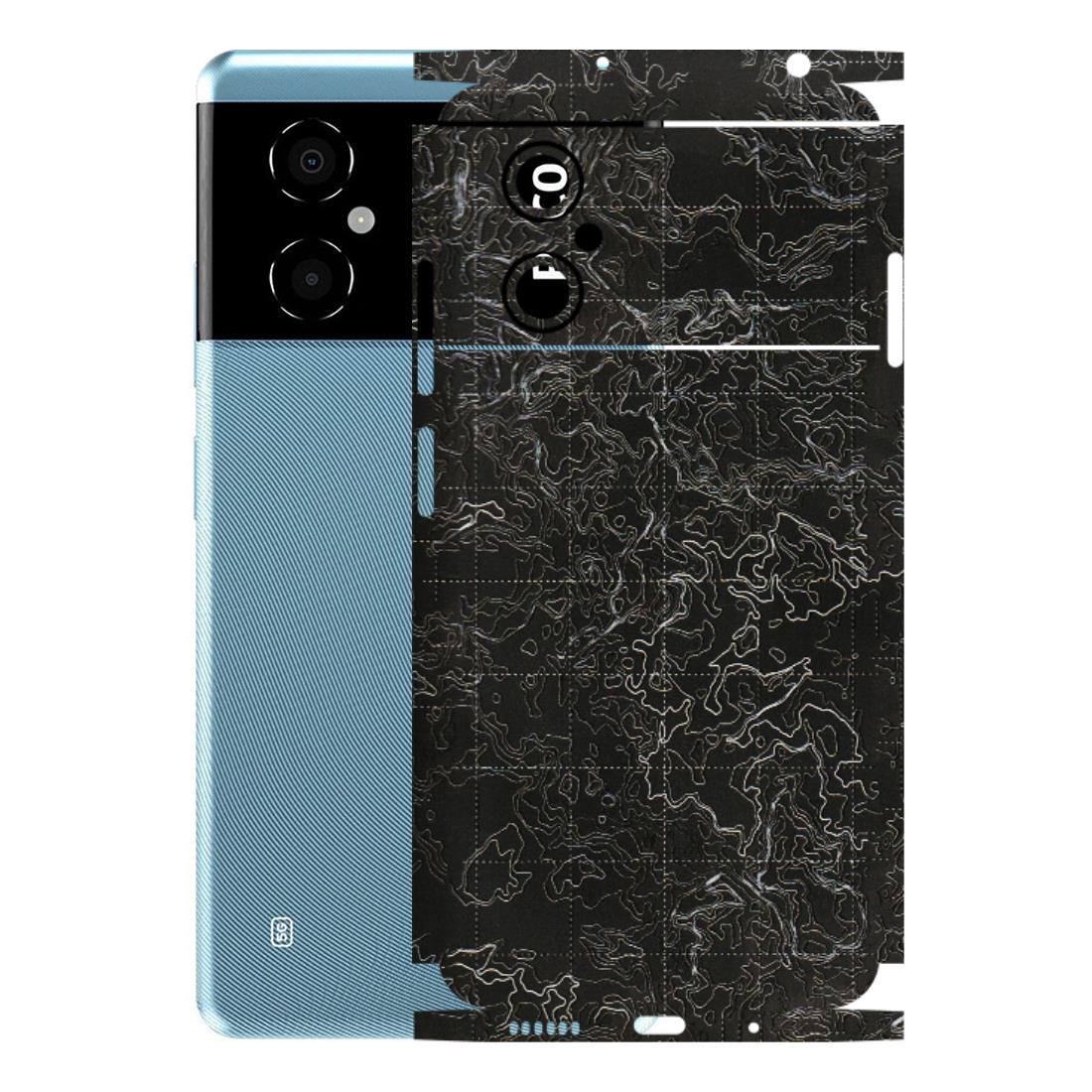 POCO Phone Skins (All Models) - Black map Texture - 3D Embossed Finish (L-201) Poco M4 (5G)
