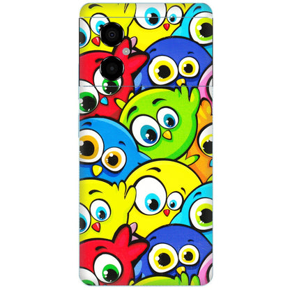 POCO Phone Skins (All Models) - Cute Fluffy Birds - 3D Embossed Finish (L-213) Poco M4 (5G)
