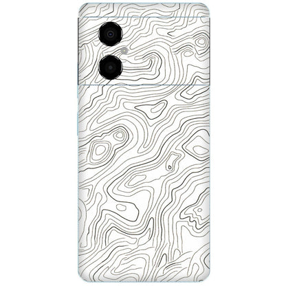 POCO Phone Skins (All Models) - White Black Swirls - 3D Embossed Finish (L-219) Poco M4 (5G)