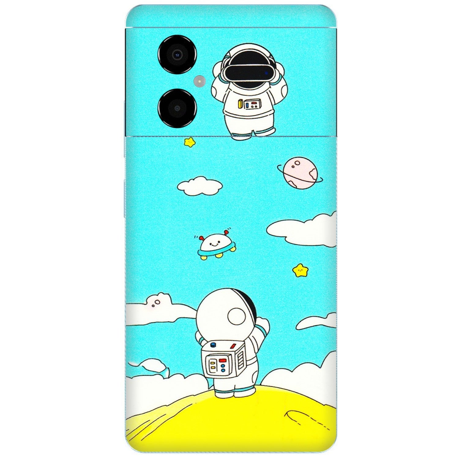 POCO Phone Skins (All Models) - Blue Skies Astro Float - 3D Embossed Finish (L-230) Poco M4 (5G)