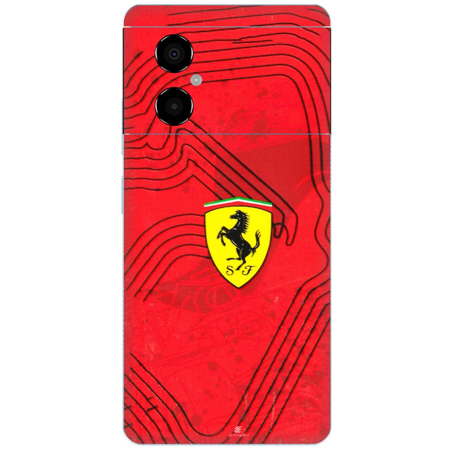 POCO Phone Skins (All Models) - Red Ferrari Logo Stylish - 3D Embossed Finish (L-238) Poco M4 (5G)