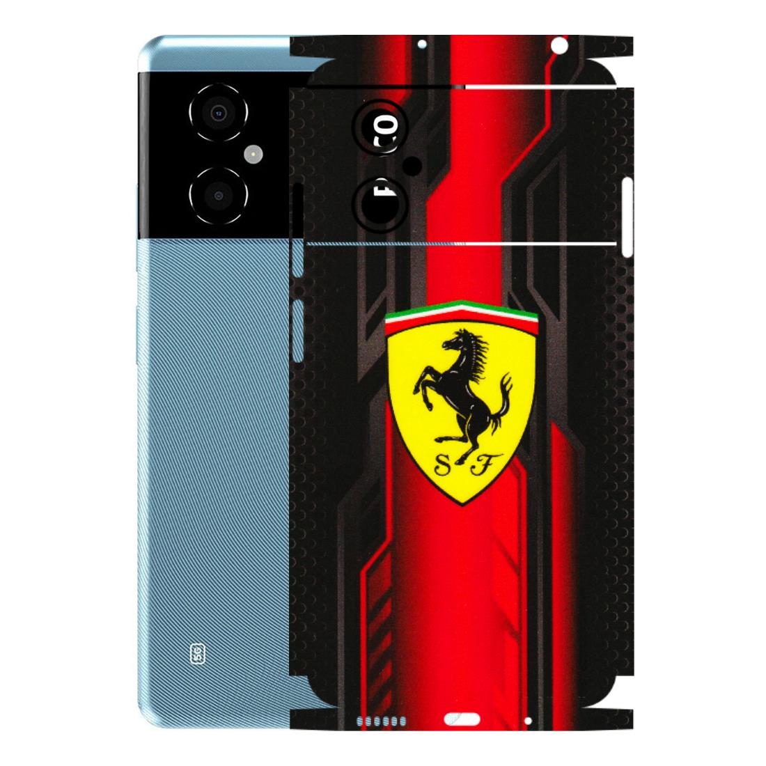POCO Phone Skins (All Models) - Black Ferrari Logo - 3D Embossed Finish (L-253) Poco M4 (5G)