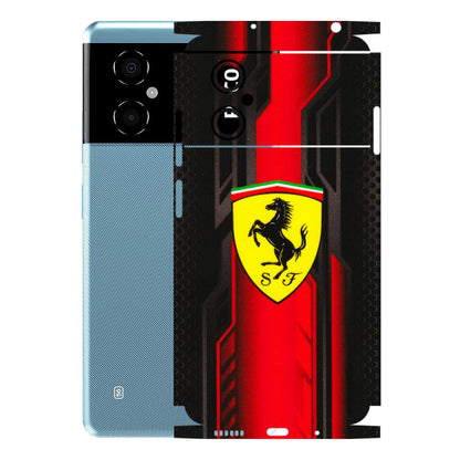 POCO Phone Skins (All Models) - Black Ferrari Logo - 3D Embossed Finish (L-253) Poco M4 (5G)