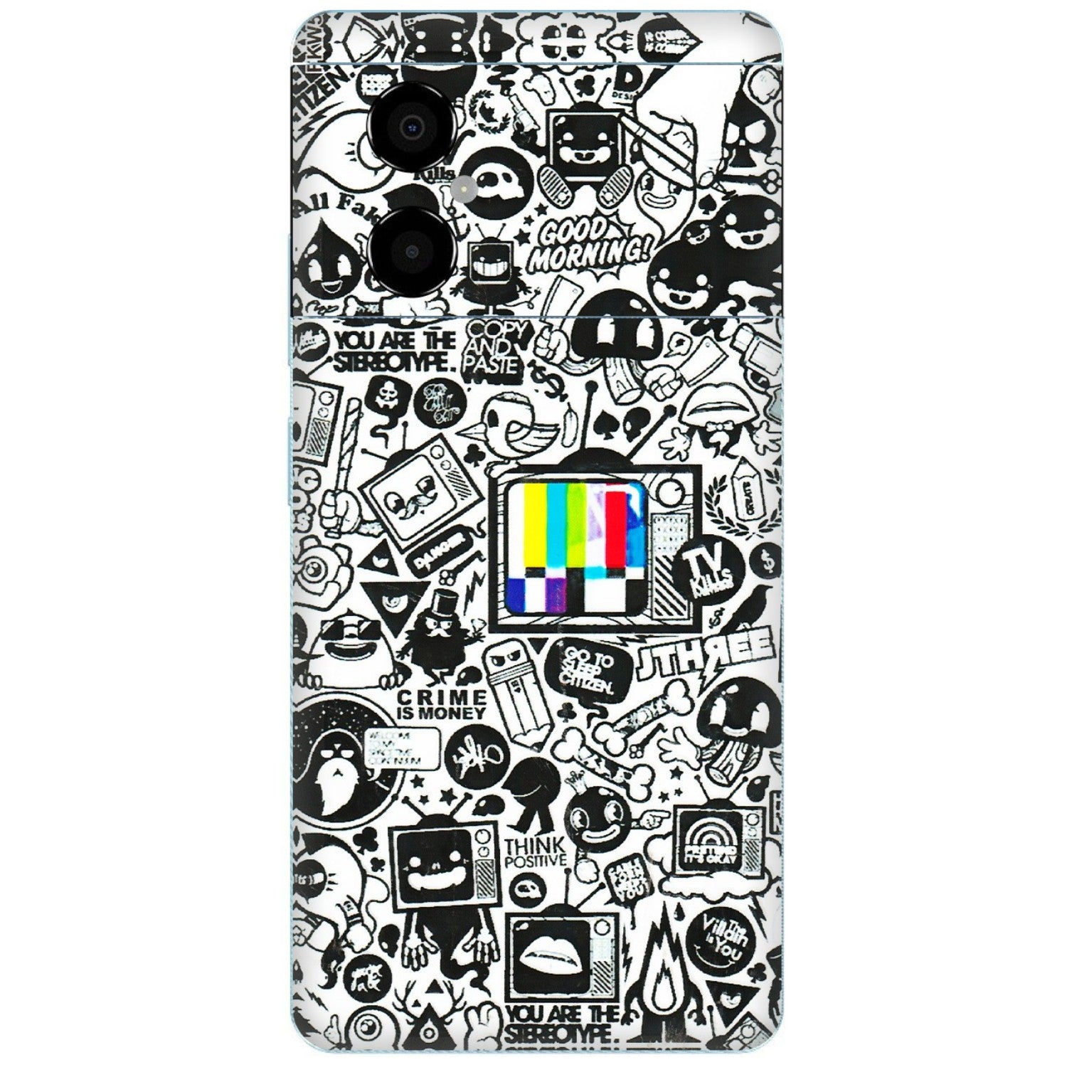 POCO Phone Skins (All Models) - Doodles Positive Art - 3D Embossed Finish (L-263) Poco M4 (5G)