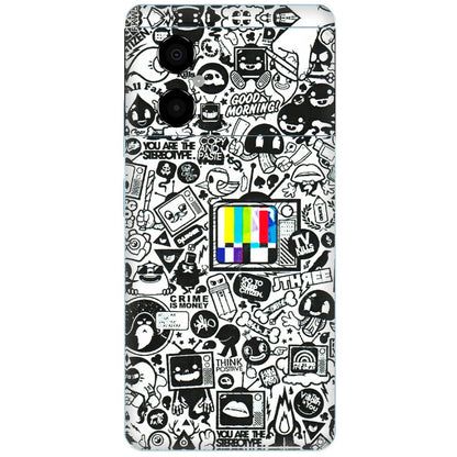 POCO Phone Skins (All Models) - Doodles Positive Art - 3D Embossed Finish (L-263) Poco M4 (5G)