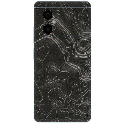 POCO Phone Skins (All Models) - Abstract White Line Map - 3D Embossed Finish (L-269) Poco M4 (5G)