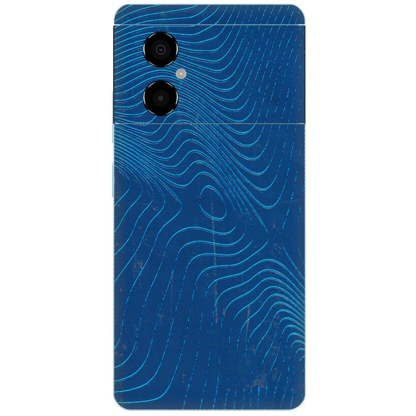 POCO Phone Skins (All Models) - Abstract Blue Line Map - 3D Embossed Finish (L-272) Poco M4 (5G)