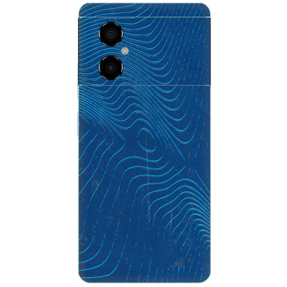 POCO Phone Skins (All Models) - Abstract Blue Line Map - 3D Embossed Finish (L-272) Poco M4 (5G)