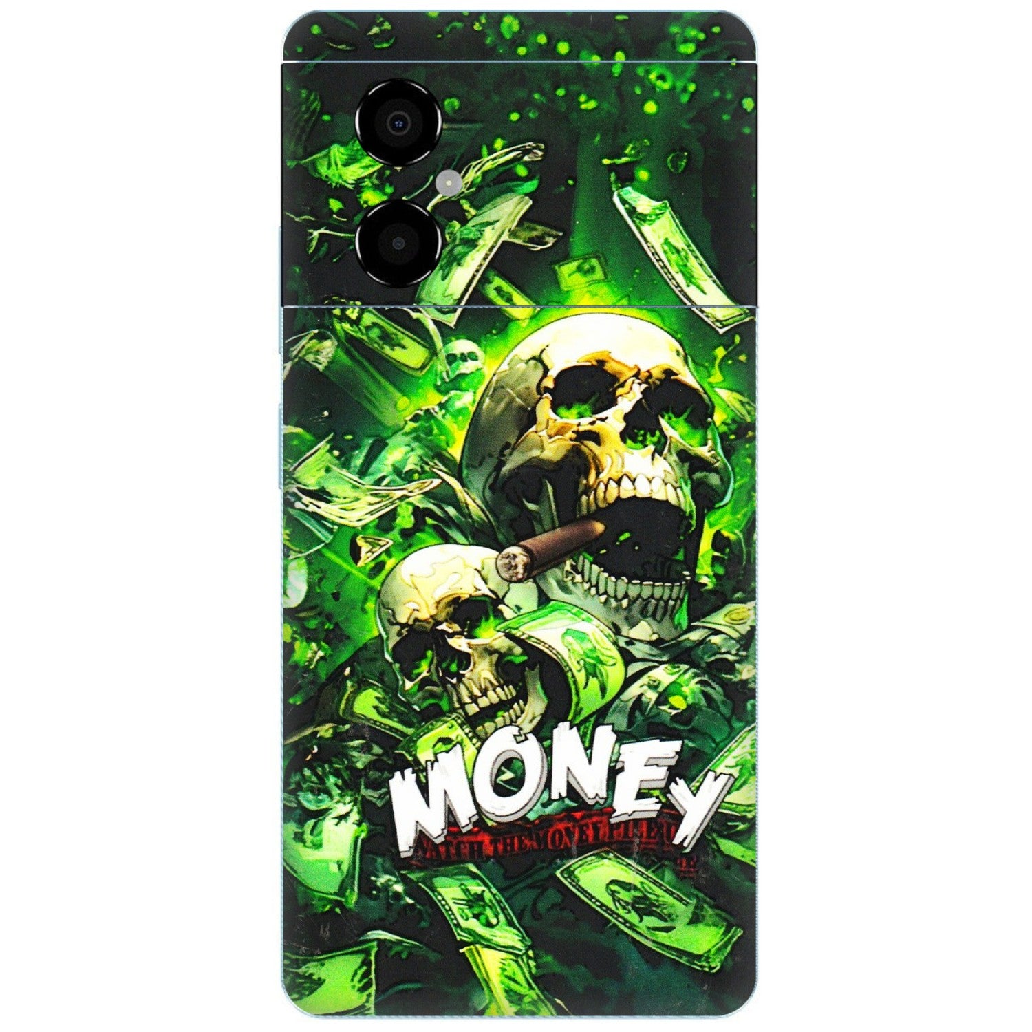 POCO Phone Skins (All Models) - Skull Money - 3D Embossed Finish (L-303) Poco M4 (5G)