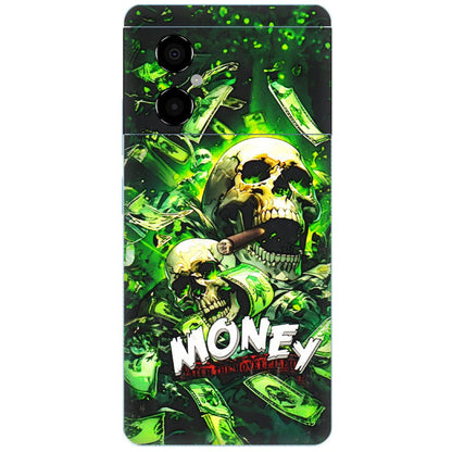 POCO Phone Skins (All Models) - Skull Money - 3D Embossed Finish (L-303) Poco M4 (5G)