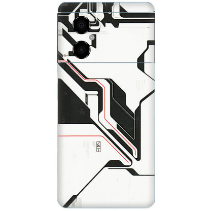 POCO Phone Skins (All Models) - White Techy Logo - 3D Embossed Finish (L-312) Poco M4 (5G)
