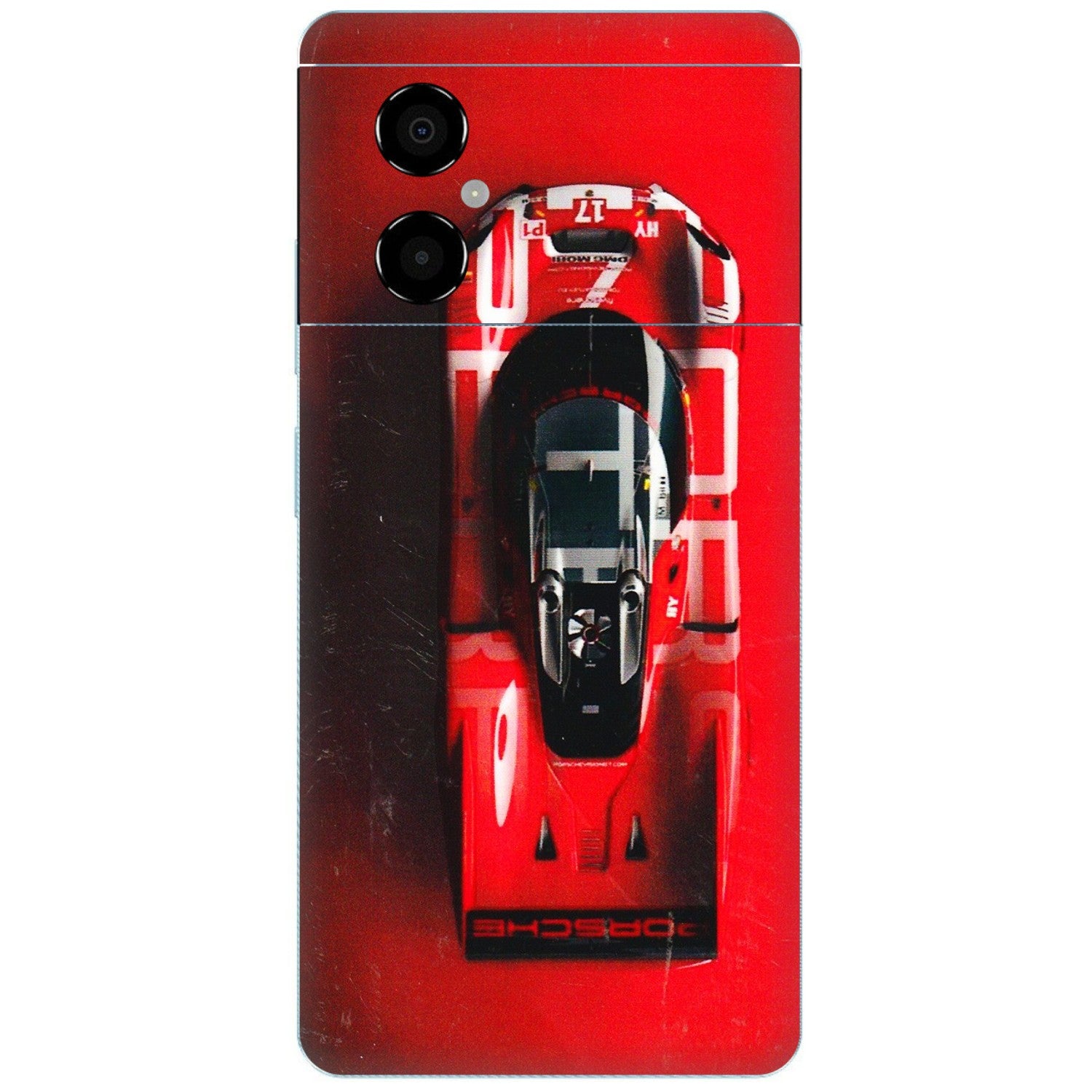 POCO Phone Skins (All Models) - Red Porsche Car Logo - 3D Embossed Finish (L-315) Poco M4 (5G)