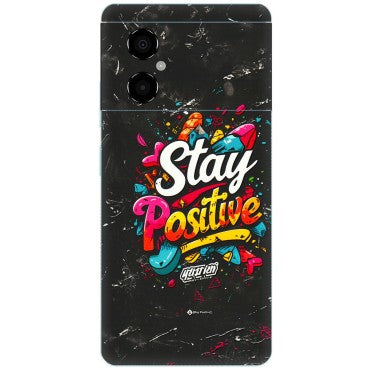 POCO Phone Skins (All Models) - Stay Positive Black - 3D Embossed Finish (L-31) Poco M4 (5G)