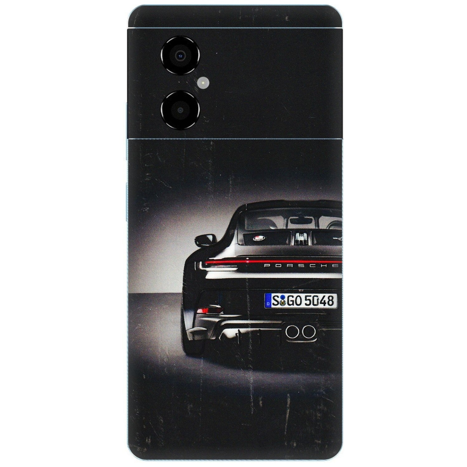POCO Phone Skins (All Models) - New Black Porsche GT3 - 3D Embossed Finish (L-327) Poco M4 (5G)