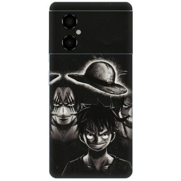 POCO Phone Skins (All Models) - Black Luffy Hat - 3D Embossed Finish (L-57) Poco M4 (5G)