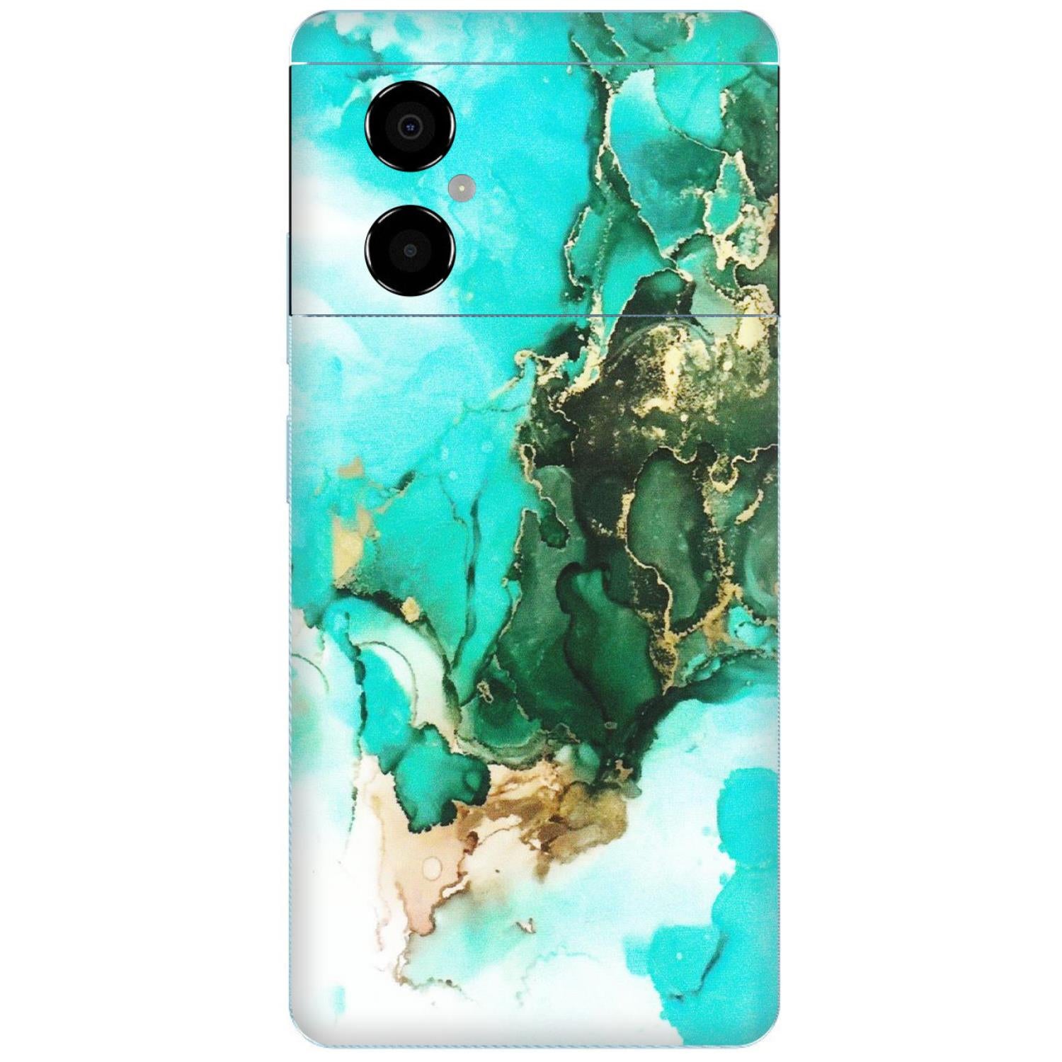 POCO Phone Skins (All Models) - The Blue Gold Marble - Matte Finish (M-124) Poco M4 (5G)