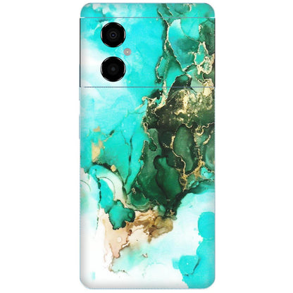 POCO Phone Skins (All Models) - The Blue Gold Marble - Matte Finish (M-124) Poco M4 (5G)